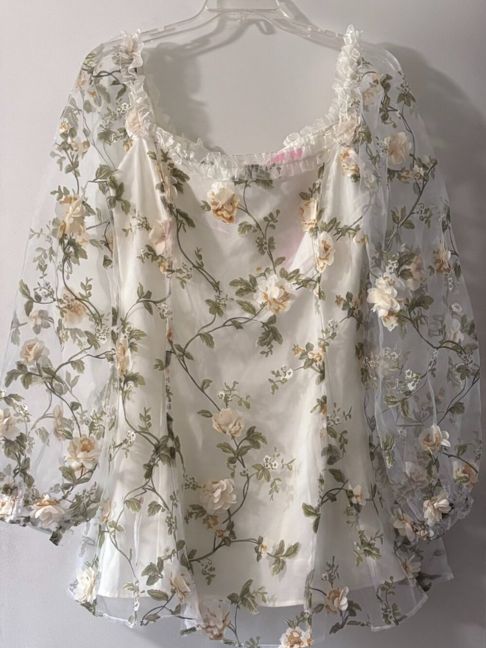 Sugar Thrillz Dolls Kill Floral Organza 3D Applique Mini Dress NWT XL